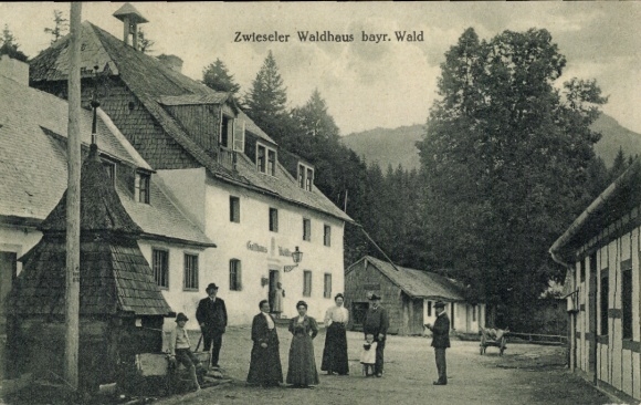 Postcard Zwieslerwaldhaus Zwieseler Waldhaus Lindberg in the Bavarian Forest, village motif, guest house