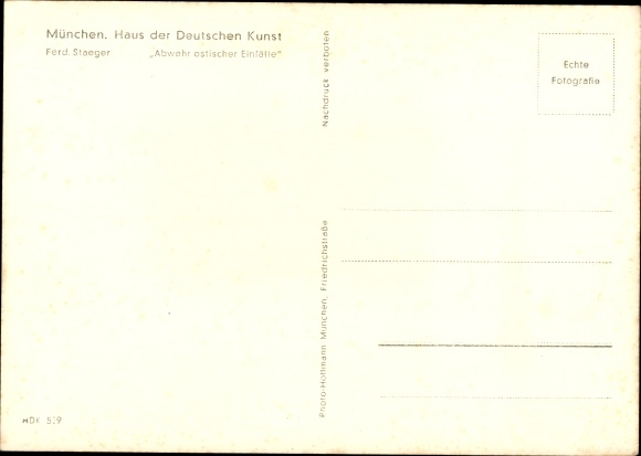 Artist Postcard Staeger, Ferd., Defense against Eastern invasions