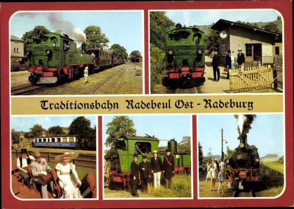 PC German Railway, traditional railway Radebeul Ost-Radeburg, train crew in historical uniforms