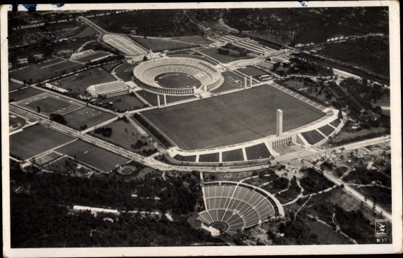 PC Berlin Charlottenburg Westend, aerial photograph, Reichssportfeld, Dietrich Eckardt stage