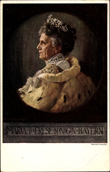 Artist PC Firle, Walther, Maria Therese, wife of King Ludwig III. of Bavaria, portrait