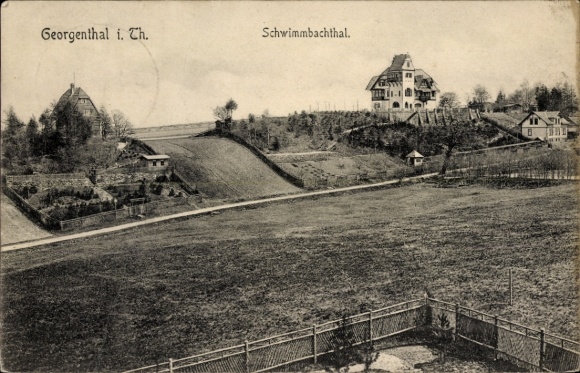 Ak Georgenthal in Thüringen,  Schwimmbachthal, Villen, Landschaft