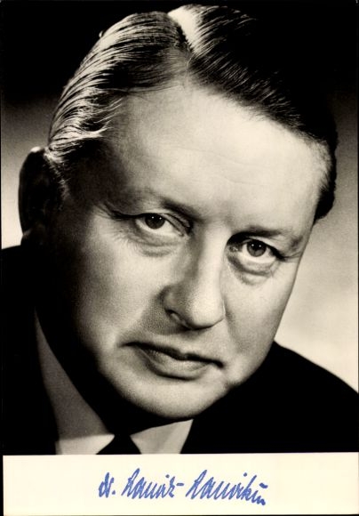 Ak Politiker Dr. Lauritz Lauritzen, Bundesminister für Wohnungswesen, Autogramm