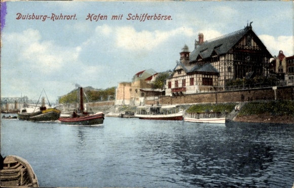 KP Ruhrort Duisburg w Zagłębiu Ruhry, port z giełdą statków