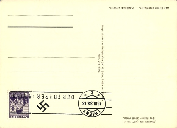 Postcard Führer and Reich Chancellor Adolf Hitler, Men of the Time 91