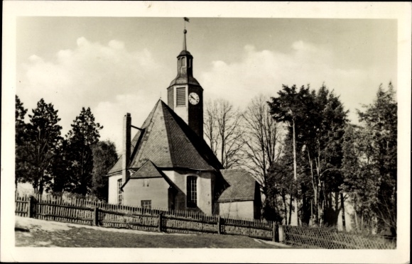 Postcard Borstendorf Grünhainichen Sachsen, church