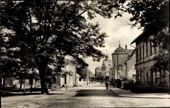 Postcard Annahütte Schipkau in Lower Lusatia, Bahnhofstrasse