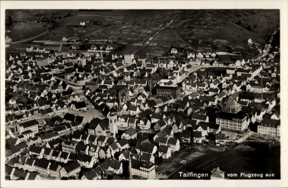 Postcard Tailfingen Albstadt in the Zollernalbkreis, aerial photograph