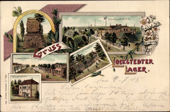 litho Lockstedt, Lockstedter kamp, Sörensen's Hotel, Gravelottestrasse, Walderseestein, Casino