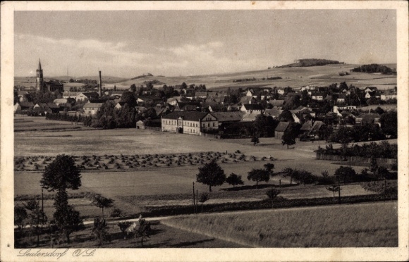 Ak Leutersdorf Oberlausitz, totaalbeeld van het dorp
