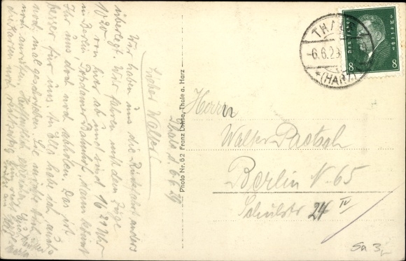 Postcard Thale in the Harz Mountains Saxony-Anhalt, nice detailed view