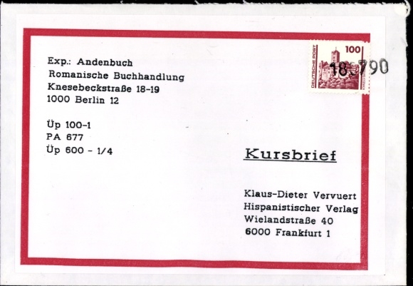 Michel nr 3350 w liście kursowym, sprawdzony stempel kolejowy