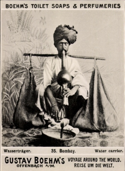Photo Mumbai Bombay India, water carrier, advertising Boehm's Toilet Soaps
