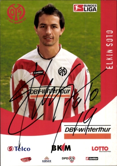 Autograph card footballer Elkin Soto, 1. FSV Mainz 05