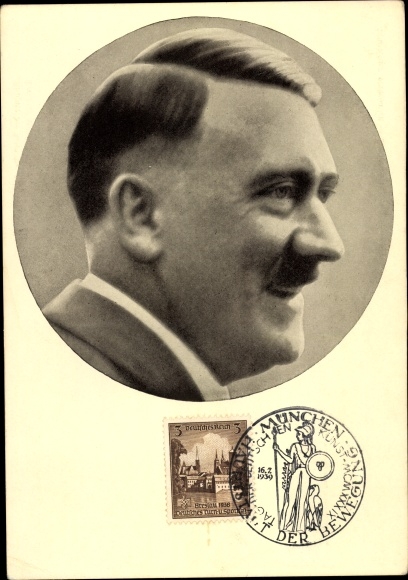 Postcard Führer and Reich Chancellor Adolf Hitler, portrait, Men of the Time No. 91