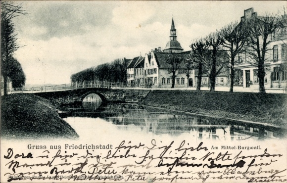 Ak Friedrichstadt an der Eider Nordfriesland, Am Mittel-Burgwall