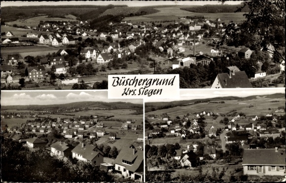Ak Büschergrund Freudenberg in Siegerland, panorama van de plaats