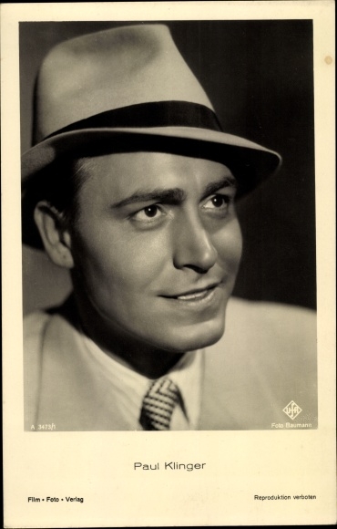 Postcard Actor Paul Klinger, portrait