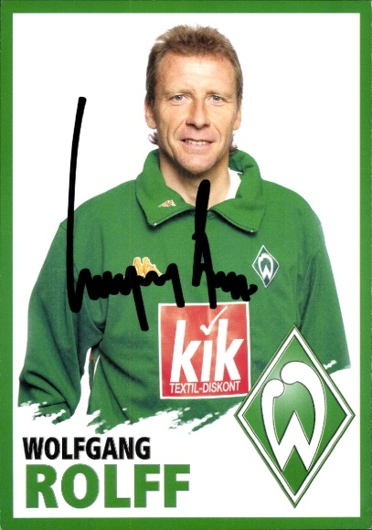 Autogrammkarte Co Trainer Wolfgang Rolff, Werder Bremen, Autogramm