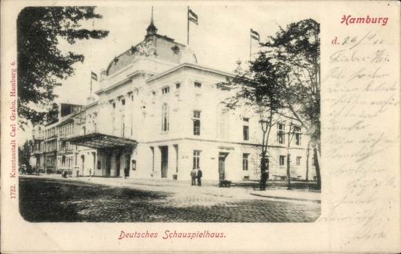 Postcard Hamburg Mitte St. Georg, Deutsches Schauspielhaus
