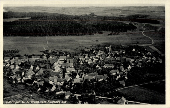 Postcard Böhringen (Urach district) in the Swabian Alb, aerial photograph