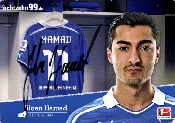 Autogrammkarte Fußballer Jiloan Hamad, TSG 1899 Hoffenheim, Autogramm