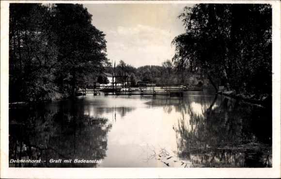 Postcard Delmenhorst in Lower Saxony, Graft with bathing facility