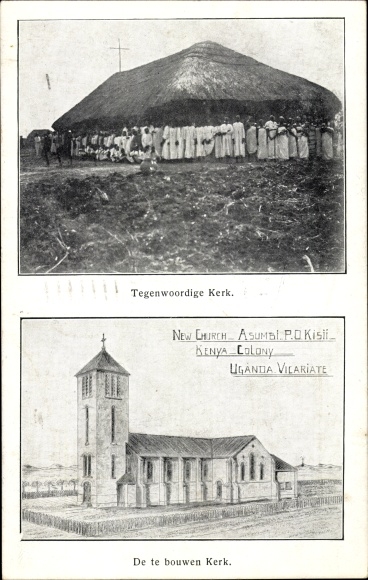 Ak Kenya, huidige kerk, geplande nieuwe kerk, gelovigen