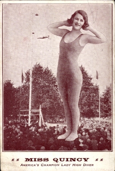 Postcard Miss Quincy, America's High Jump Champion