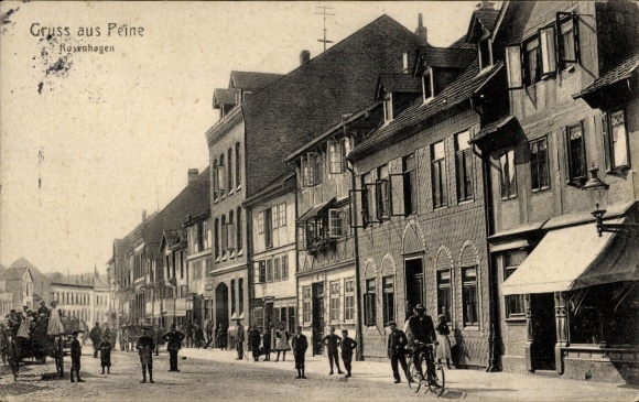 Postcard Peine in Lower Saxony, Rosenhagen, street scene