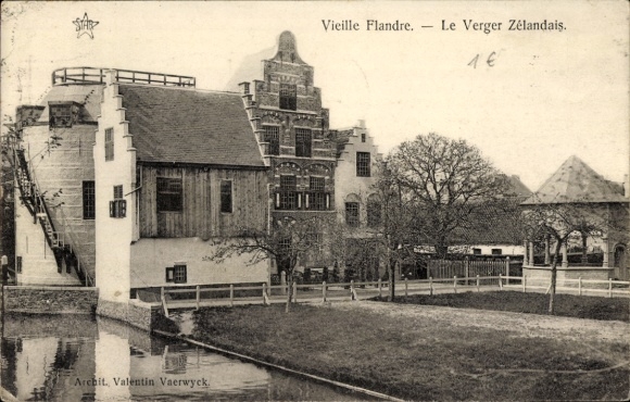Postcard Gand Gent East Flanders, World Exhibition 1913, the old Flanders, Verger Zelandais
