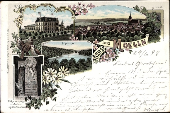 Litho Mölln in Schleswig Holstein, Kurhaus, Schmalsee, Till Eulenspiegel Denkmal