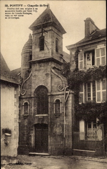 Postcard Pontivy Morbihan, Chapelle St-Yvy, Historical Architecture, Black and White Image