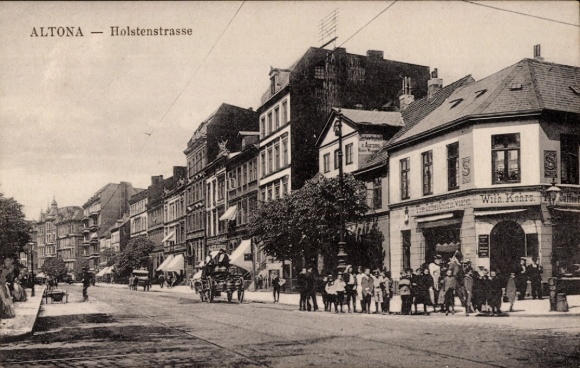 Postcard Hamburg Altona, Holstenstraße, shop, owner Wilhelm Kohrs