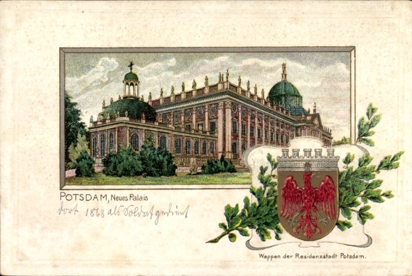 Wapenlitho in reliëf Potsdam, Neues Palais