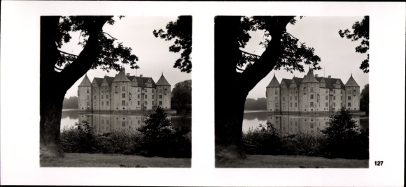 Stereo spatial image photo &quot;Deutsche Gaue&quot;, No. 127 Glücksburg, Glücksburg Castle