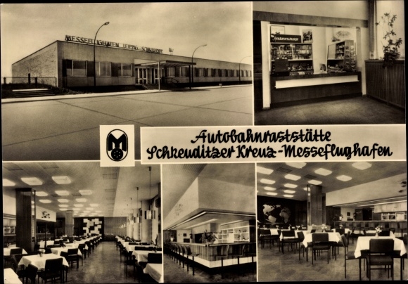 Ak Kursdorf Schkeuditz in Sachsen, Autobahnraststätte, Schkeuditzer Kreuz, Messeflughafen