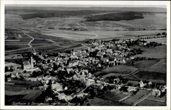 Postcard Tapfheim an der Donau Swabia, aerial photograph
