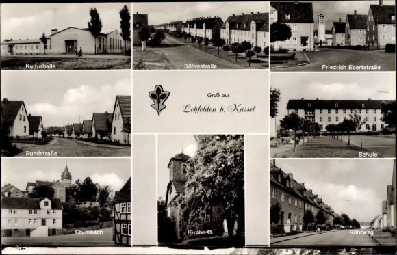 PC Lohfelden in Hesse, Friedrich Ebertstraße, Kulturhalle, Rundstraße, Crumbach, church