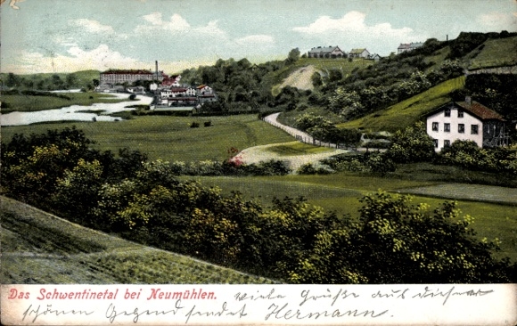 Ak Schwentinental in Sleeswijk-Holstein, stadszicht