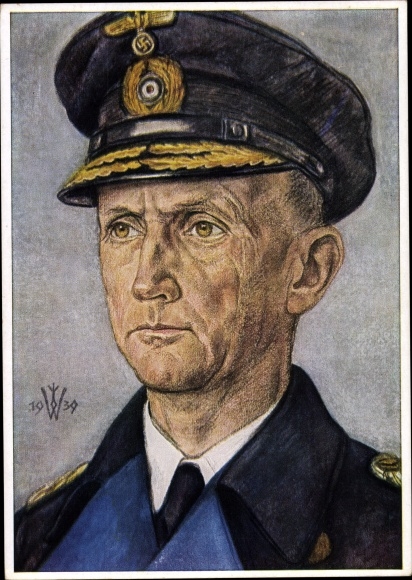 Künstler Ak Willrich, W., Konteradmiral Karl Dönitz, Befehlshaber der U Boot Streitkräfte, VDA 1 5 1