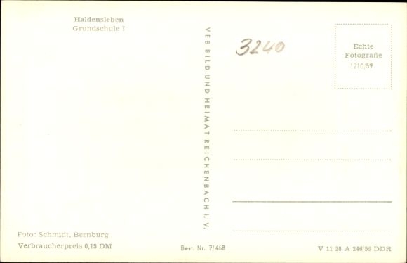 Postcard Haldensleben Saxony-Anhalt, Primary School