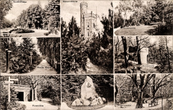 Ak Göttingen in Niedersachsen, Bismarckturm, Weiße Wand, Forsthöhle