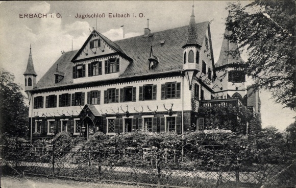 Ak Erbach im Odenwaldkreis Hessen, Jagdschloss Eulbach, Außenansicht