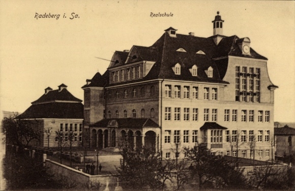 Postcard Radeberg in Saxony, secondary school