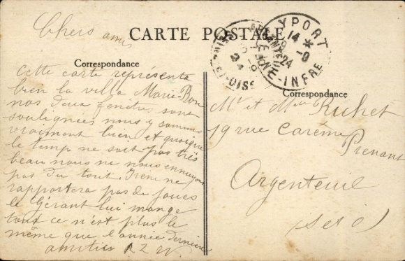 Postcard Yport Seine Maritime, Villa Marie Rose