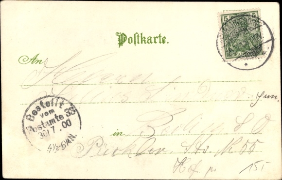 Chromo-Litho Berlin Köpenick Rahnsdorf Hessenwinkel, society house, Dämeritz lake, villa colony