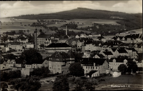 Postcard Rodewisch in Vogtland Sachsen, total view of the village