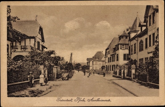 Postcard Grünstadt in der Pfalz, Asselheimerstrasse