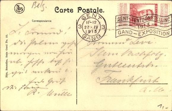 Postcard Gent Gent East Flanders, Ruins of St. Bavon, Exhibition 1913